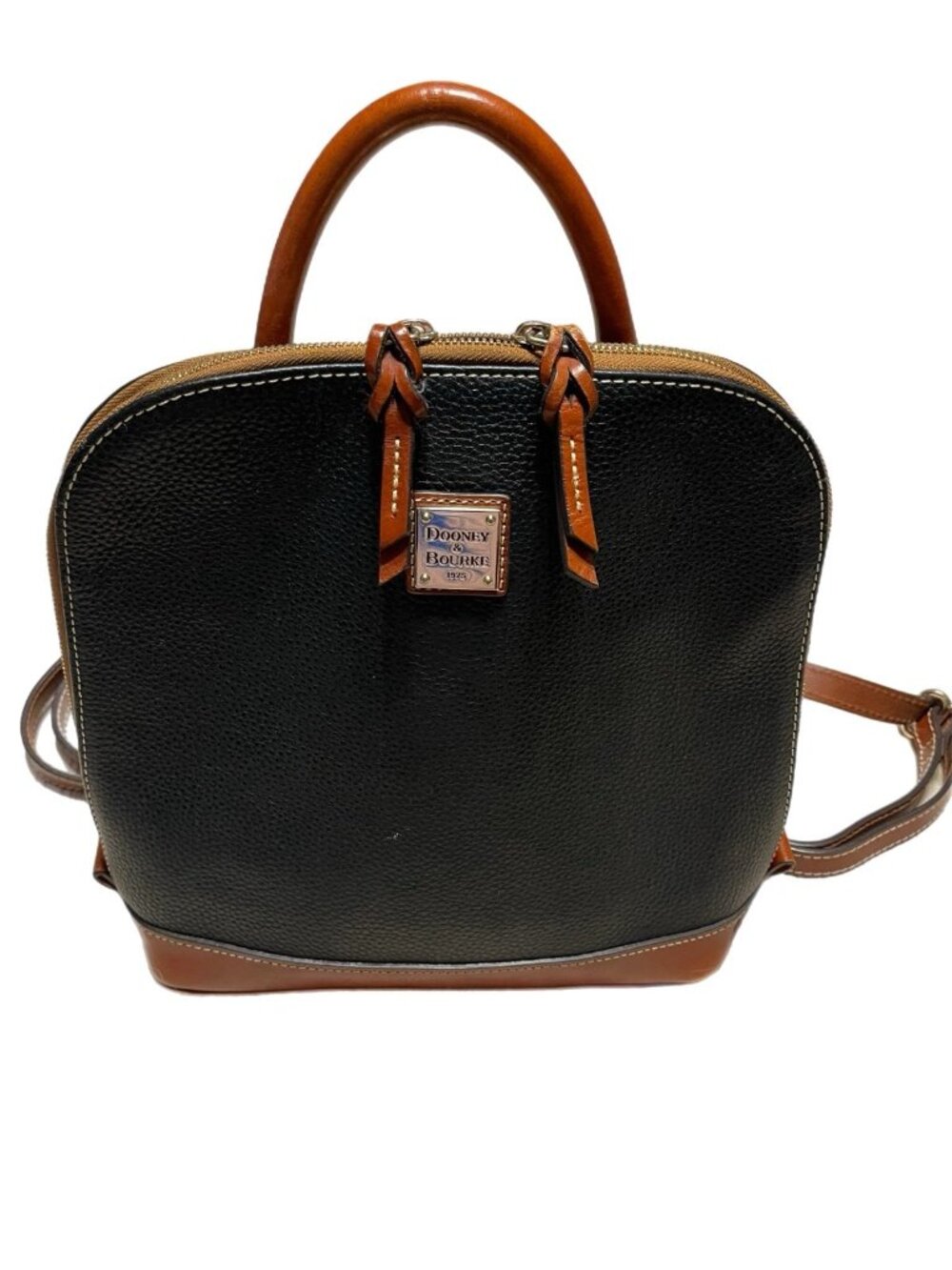 Dooney & Bourke Leather Zip Pod Backpack - Black/ Brown
